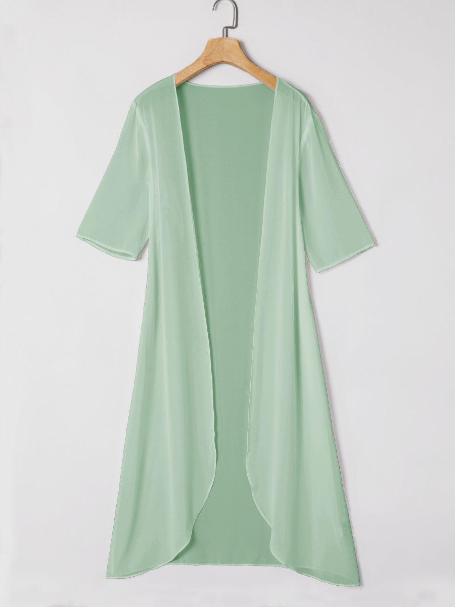 Leichtes Chiffon-Hochzeits-Coverup mit halben Ärmeln