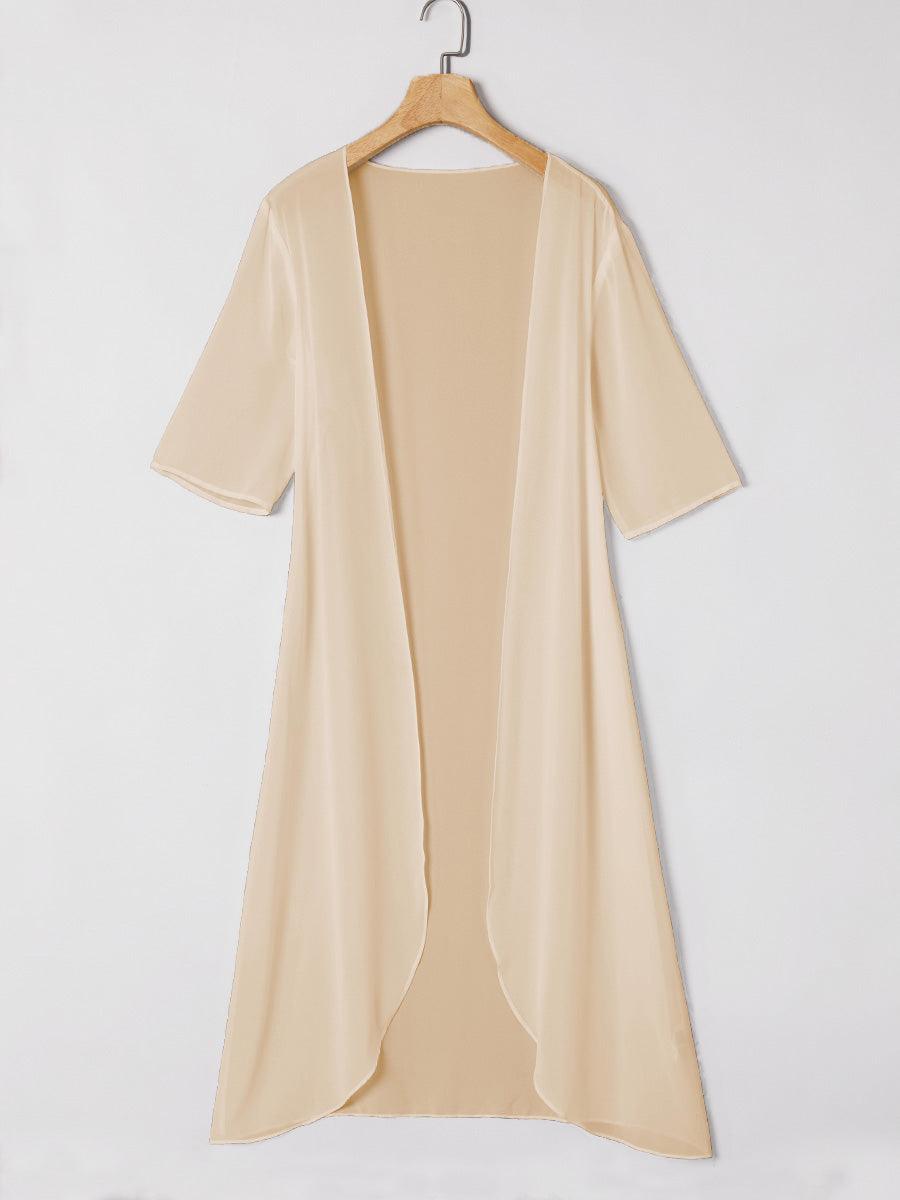 Leichtes Chiffon-Hochzeits-Coverup mit halben Ärmeln