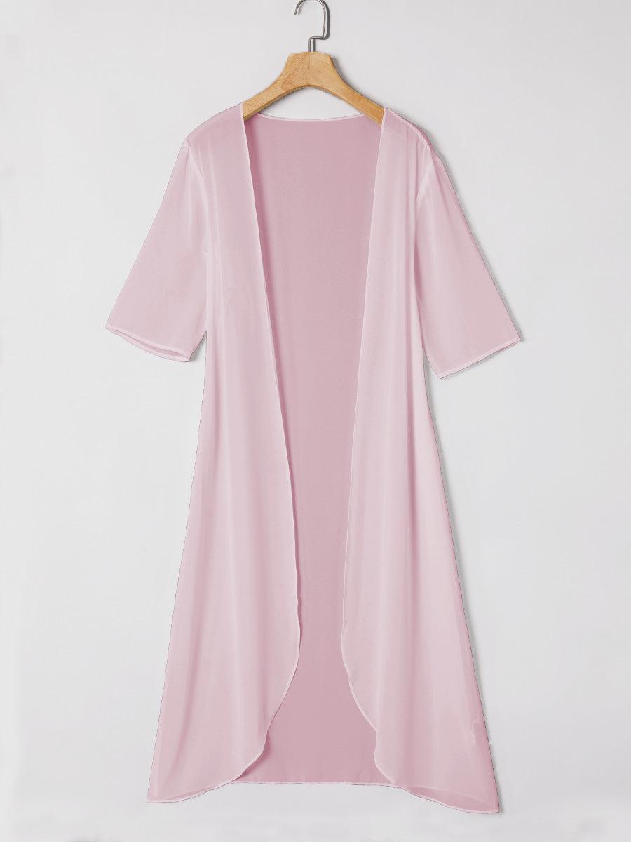Leichtes Chiffon-Hochzeits-Coverup mit halben Ärmeln