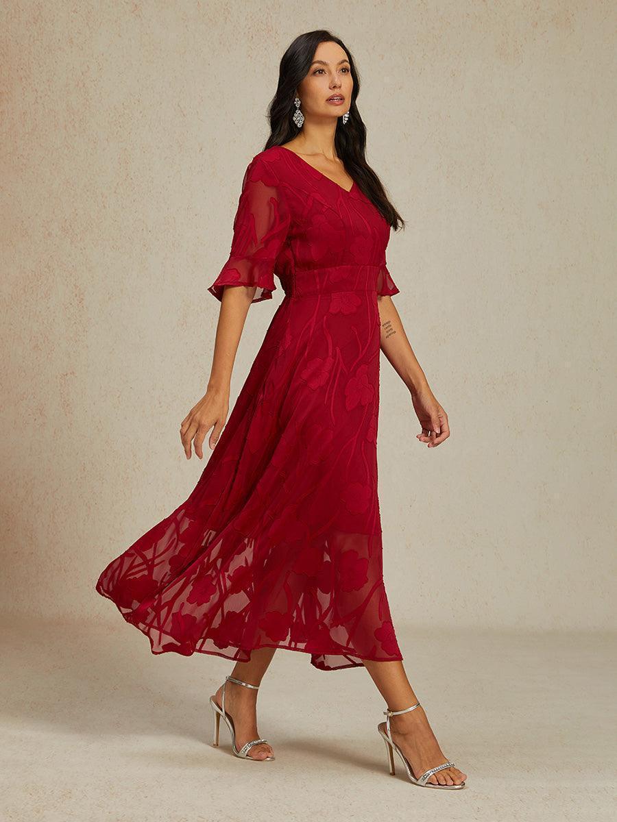 Floral Midi Semi Formal Dress