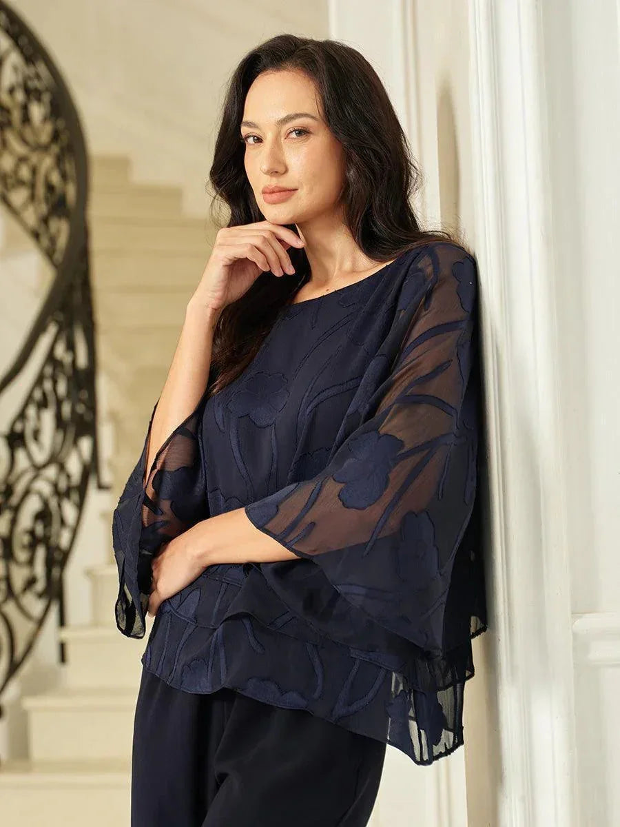 Chiffonbluse mit Blumenmuster