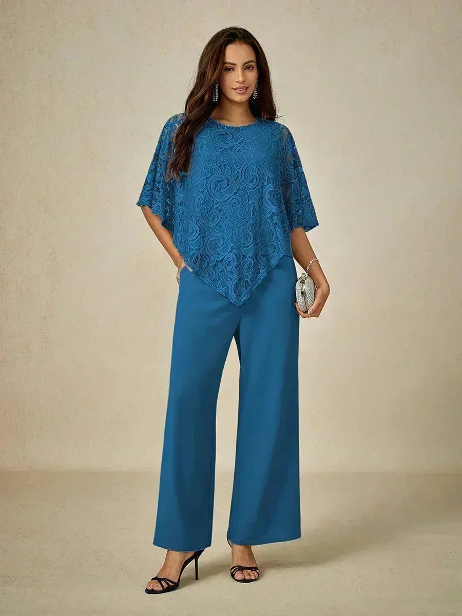 Elegantes Spitzentop mit Fledermausärmeln