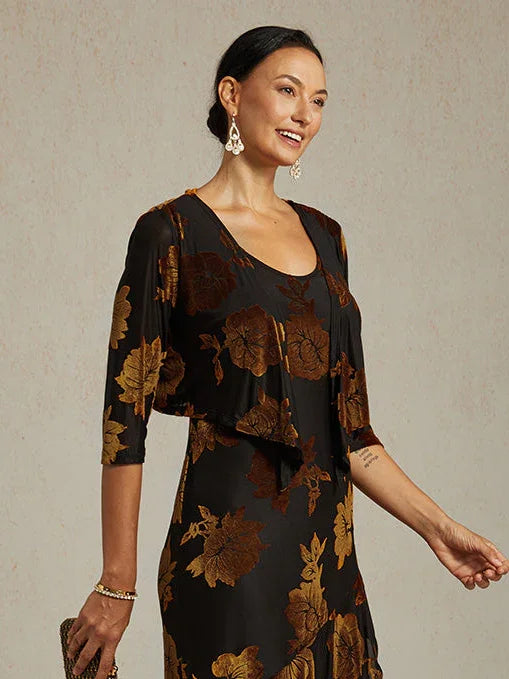 Floral Stretch 3/4 Sleeve Shrug