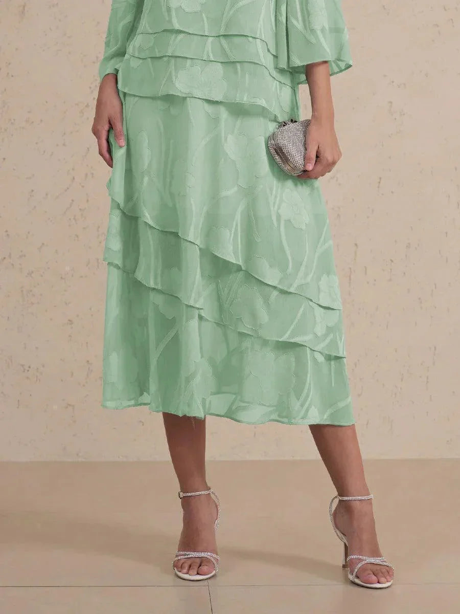 Floral Chiffon Midi Skirt