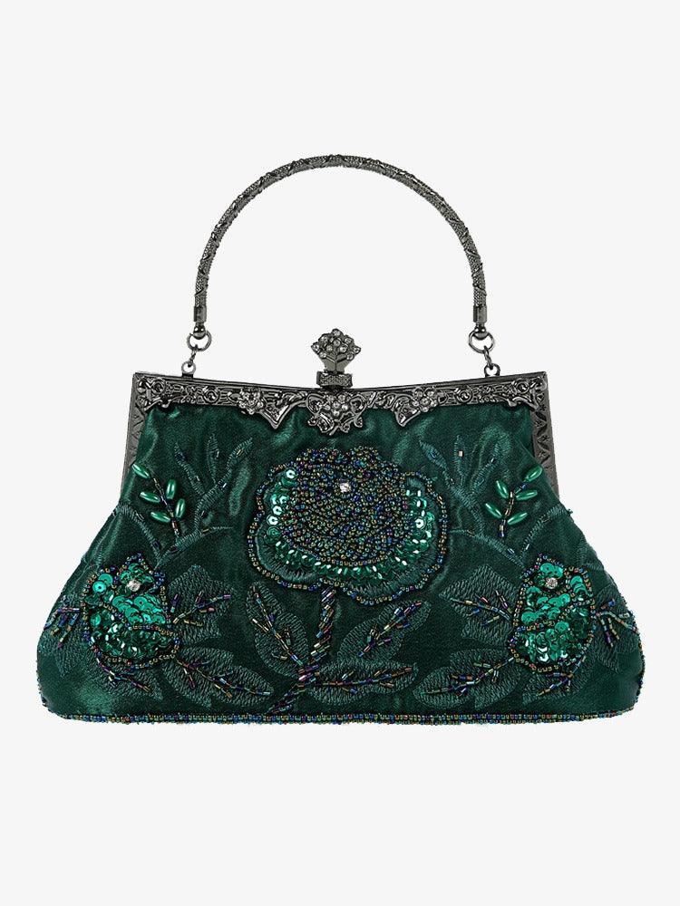 Paillettenstickerei Samt Handtasche Abendtasche