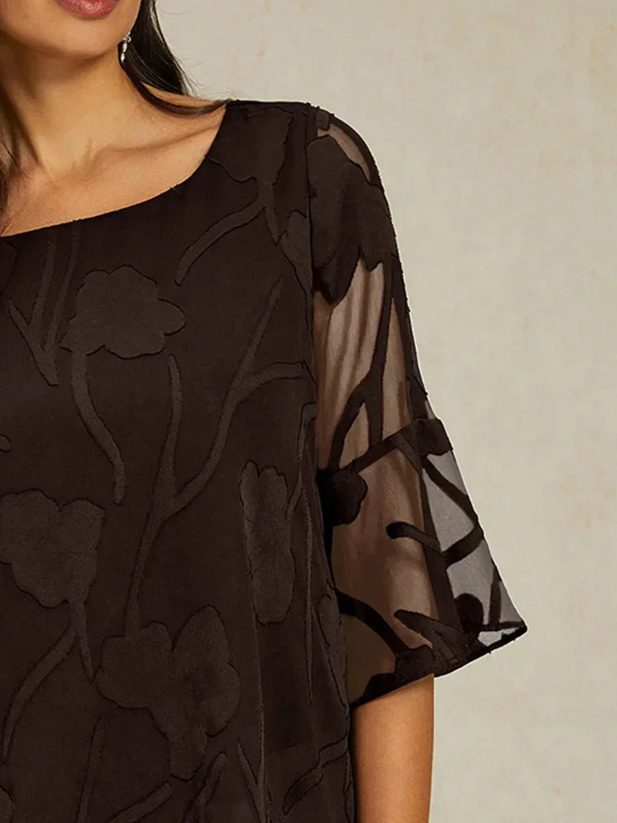 Dressy Chiffon Asymmetric Hem Blouse