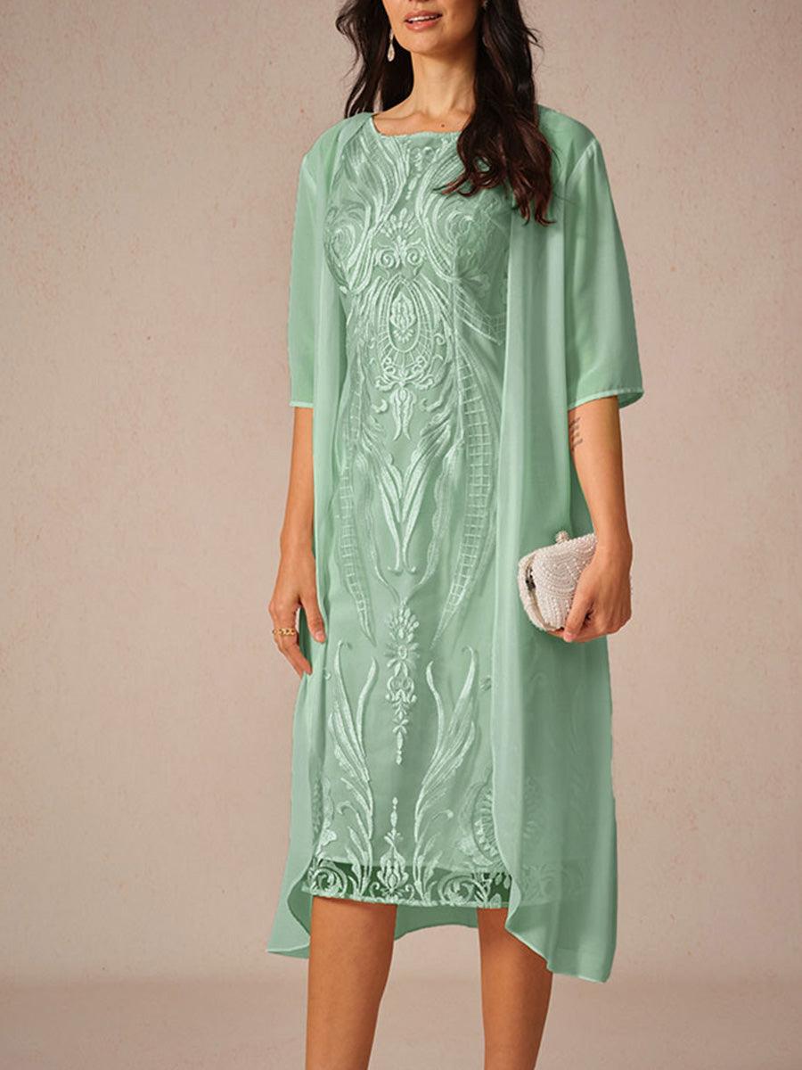 Leichtes Chiffon-Hochzeits-Coverup mit halben Ärmeln