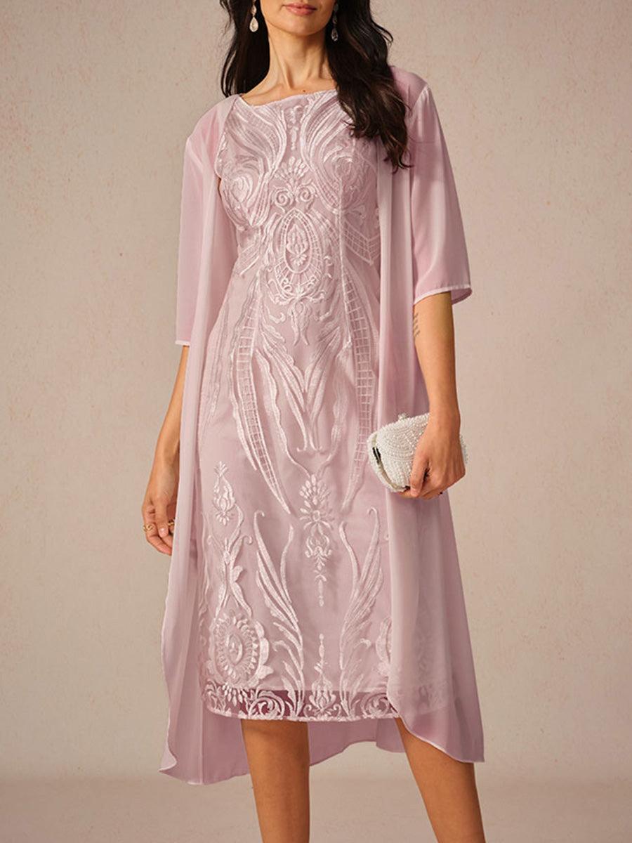 Leichtes Chiffon-Hochzeits-Coverup mit halben Ärmeln