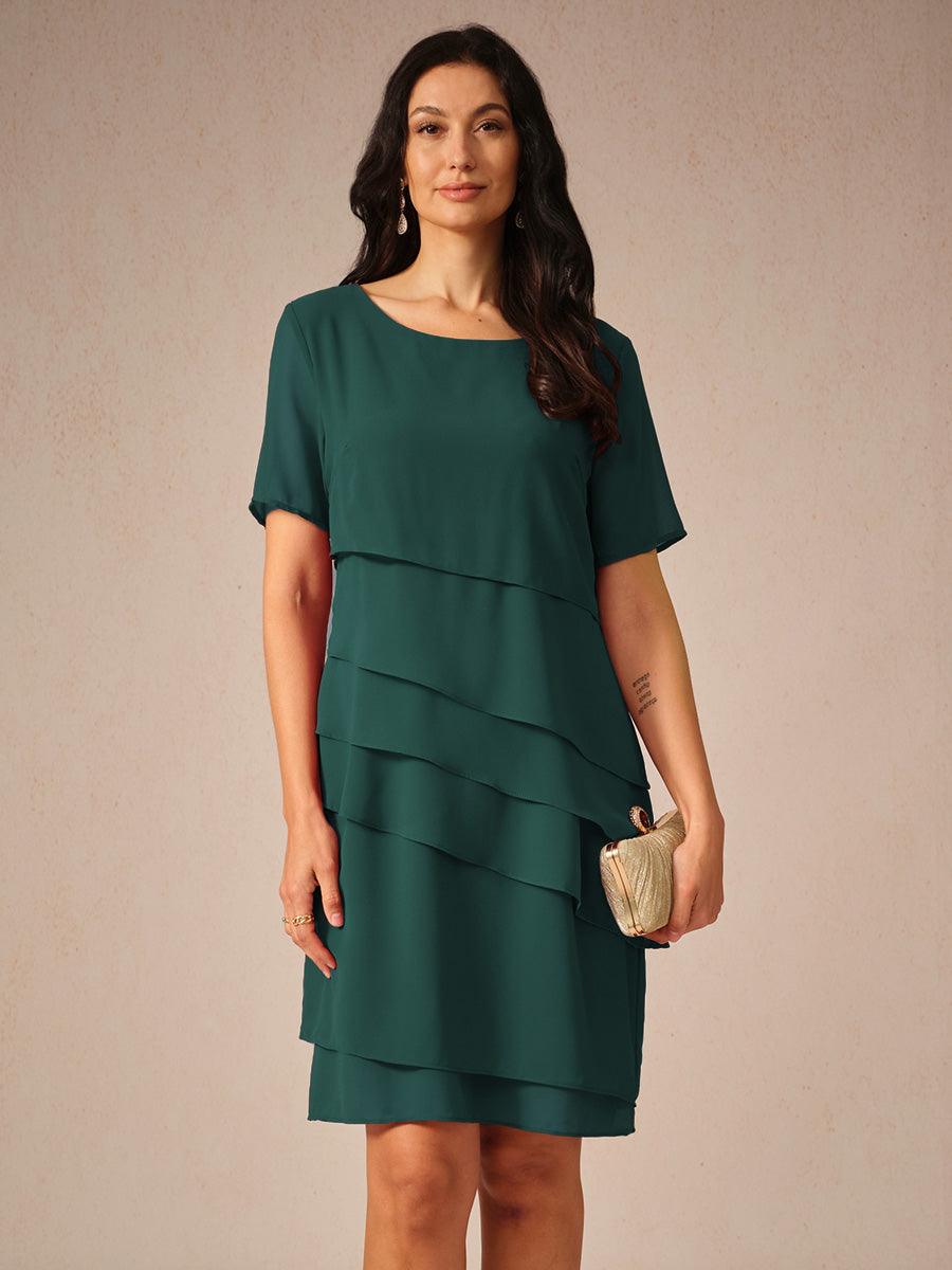 Chiffon Layered Midi Dress