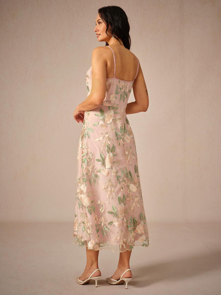 Ensemble robe en mousseline de soie et dentelle brodée