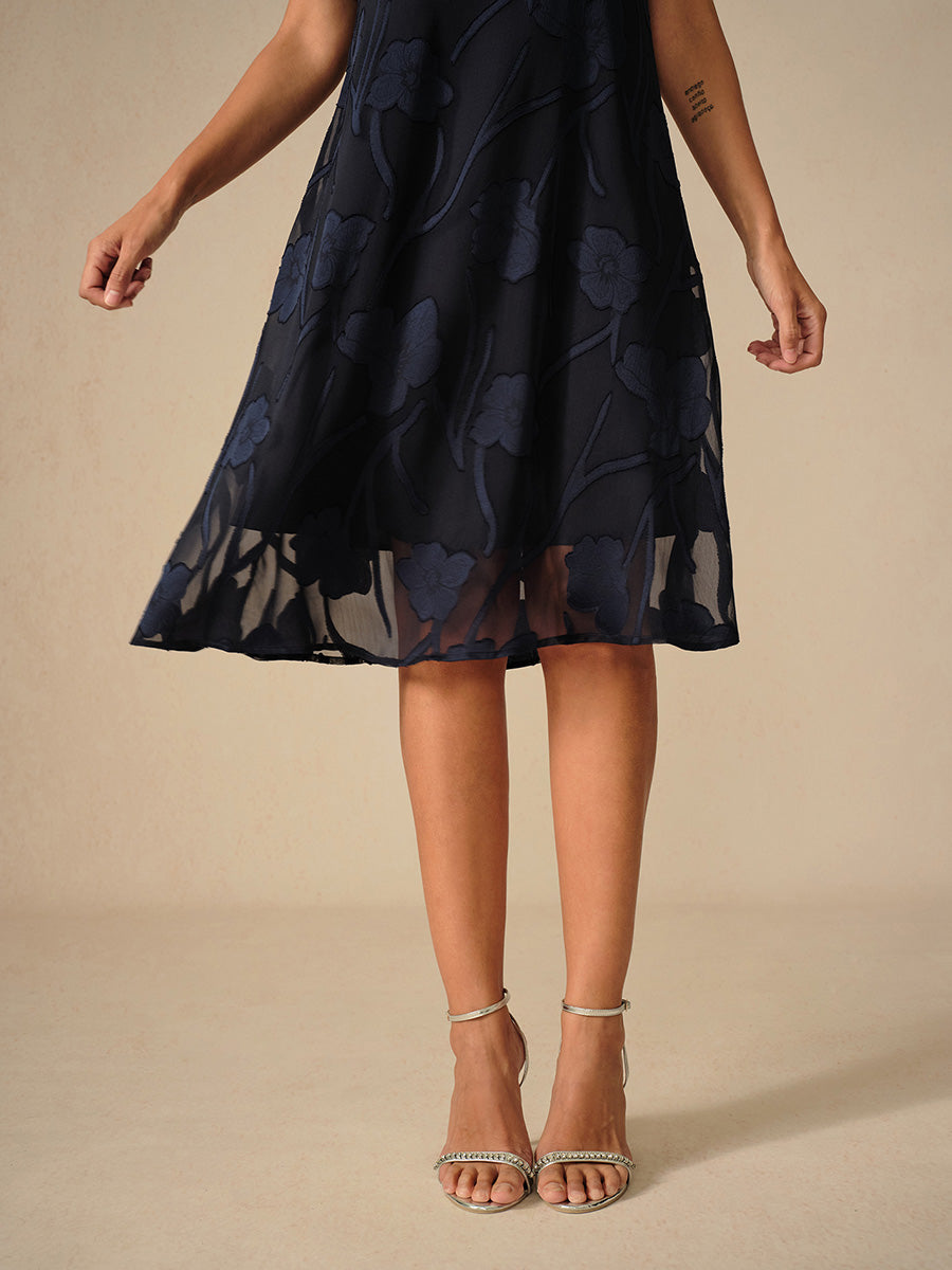 Floral Sheer Chiffon Dress