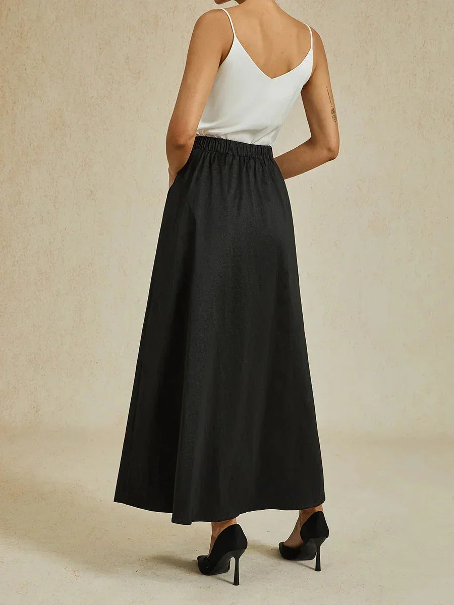 Shiny Taffeta Full Skirt with Flowing Volume