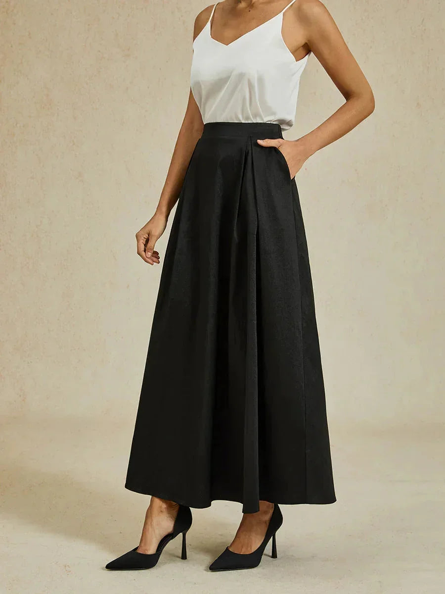 Shiny Taffeta Full Skirt with Flowing Volume