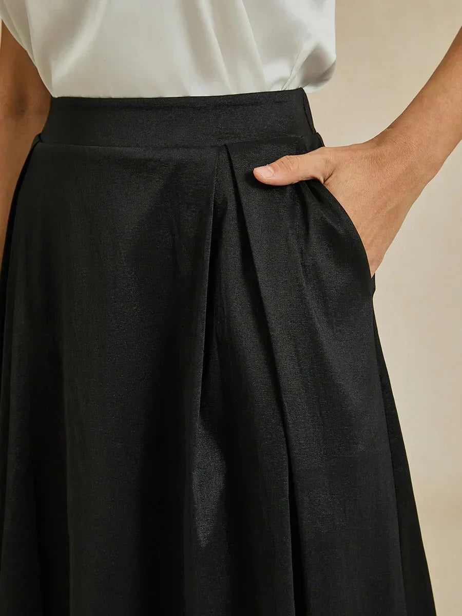 Shiny Taffeta Full Skirt with Flowing Volume