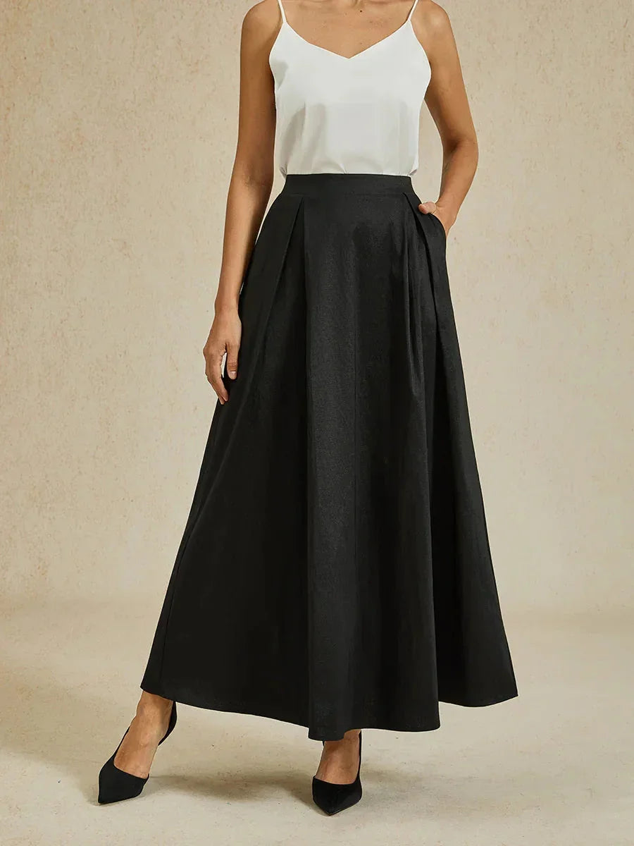 Shiny Taffeta Full Skirt with Flowing Volume