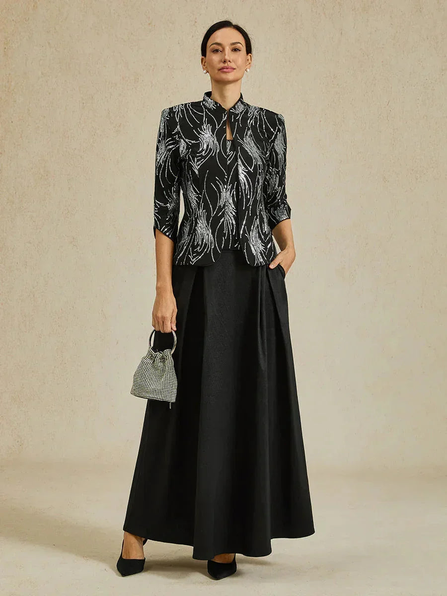 Shiny Taffeta Full Skirt with Flowing Volume
