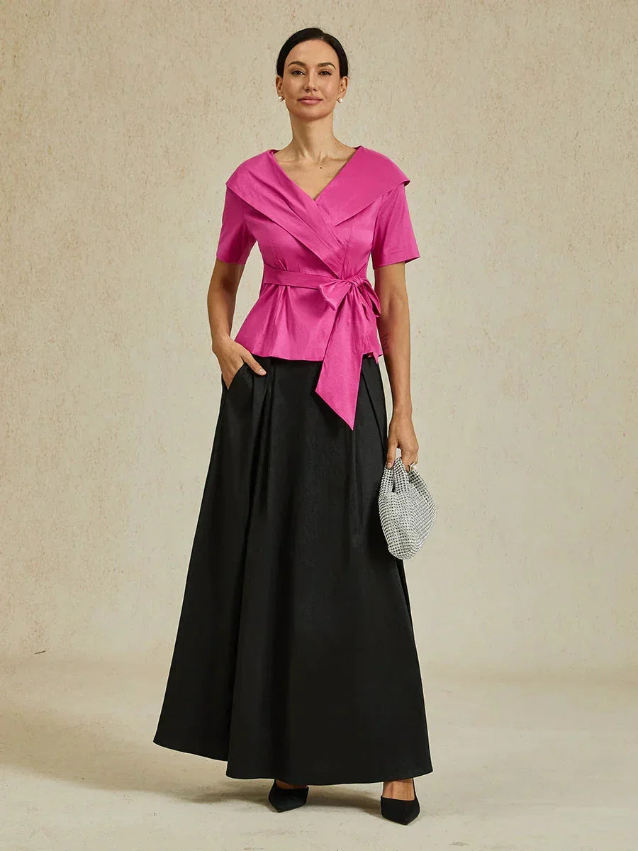 Shiny Taffeta Full Skirt with Flowing Volume