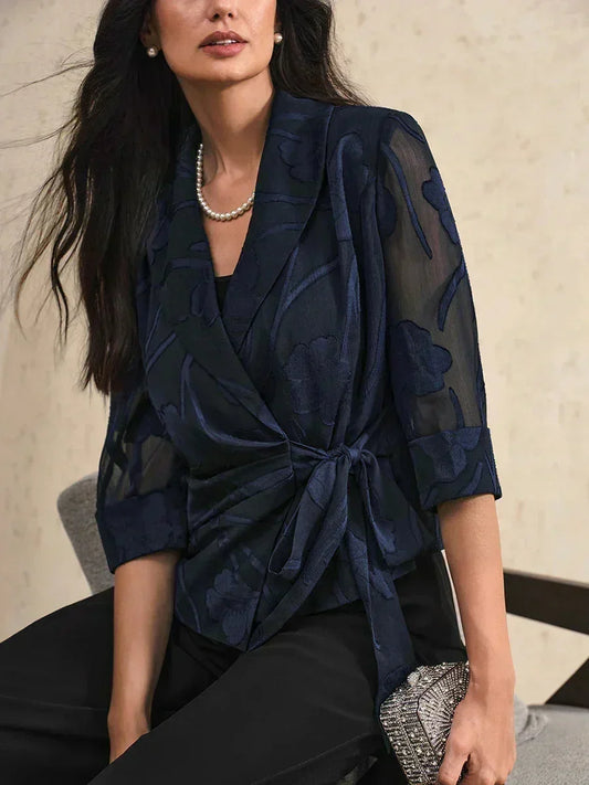 Elegant Floral Chiffon Blouse