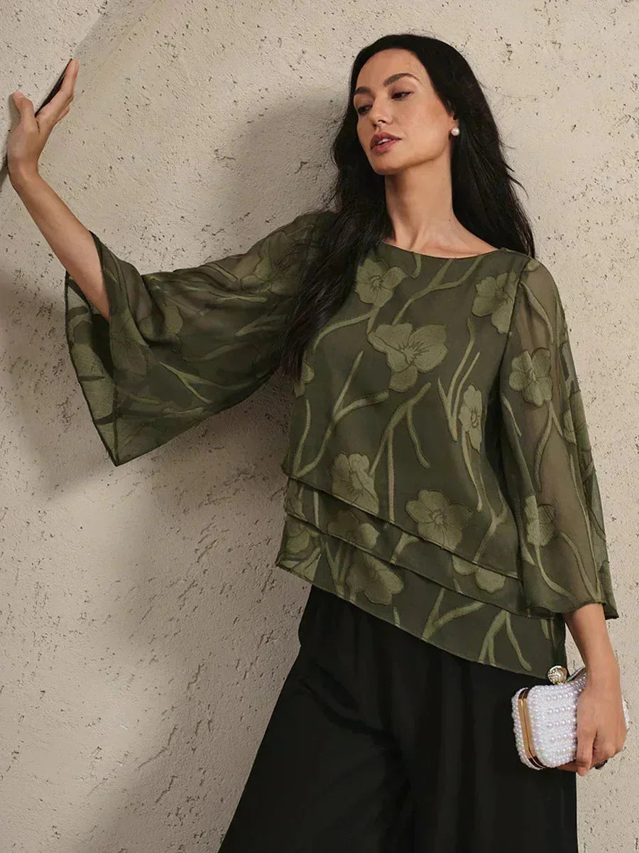 Chiffonbluse mit Blumenmuster