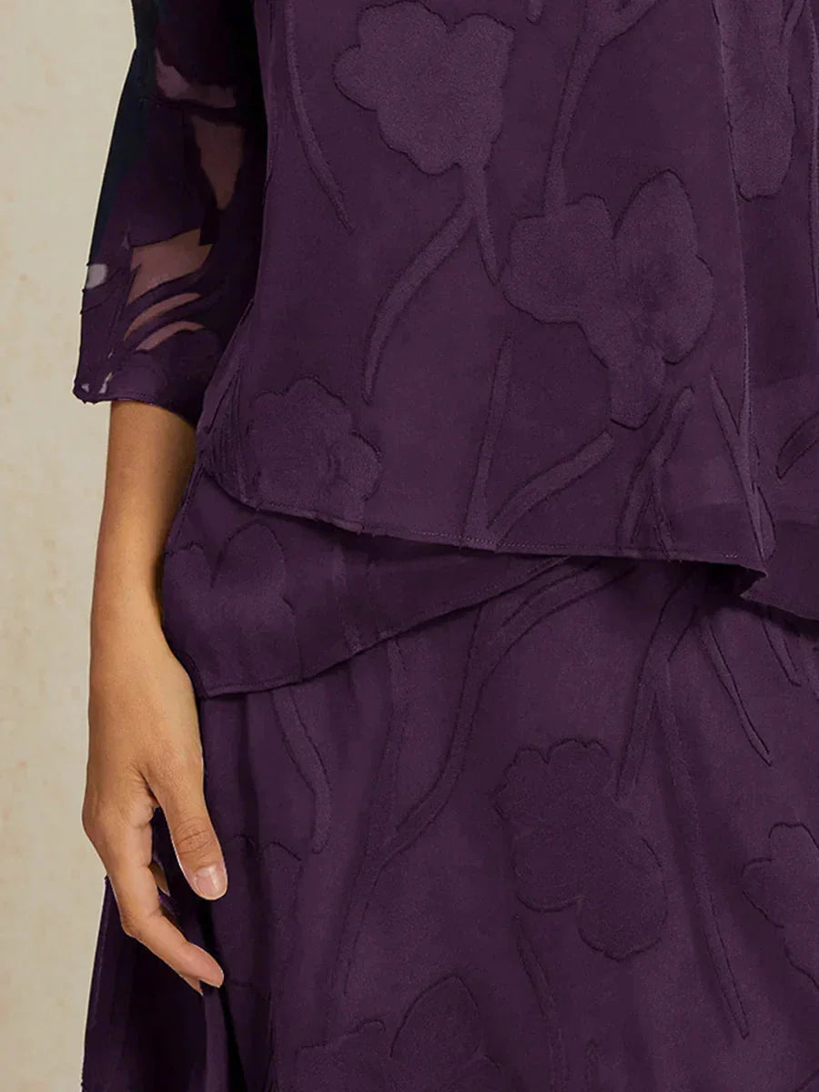 Dressy Chiffon Asymmetric Hem Blouse
