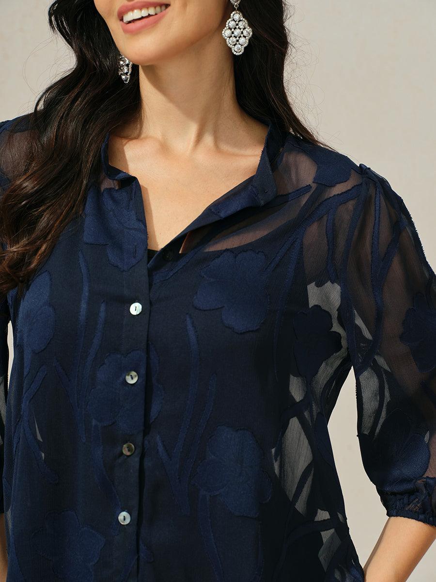 Floral Chiffon Shirt Set