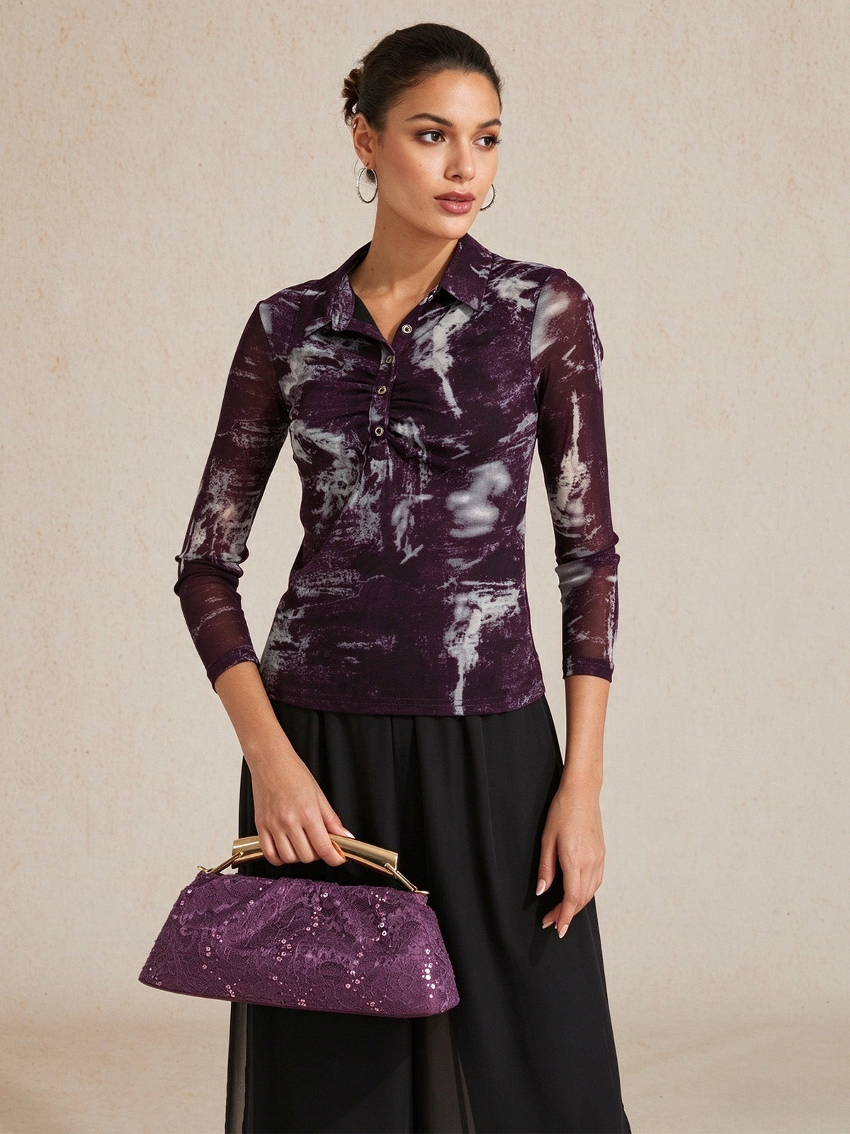 Sequin Lace Frame Clutch Bag