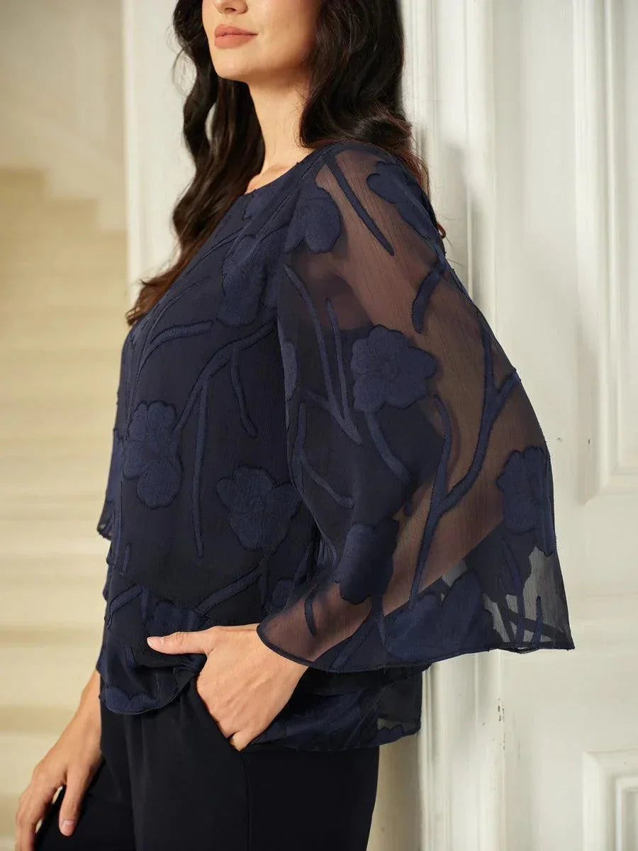Chiffonbluse mit Blumenmuster