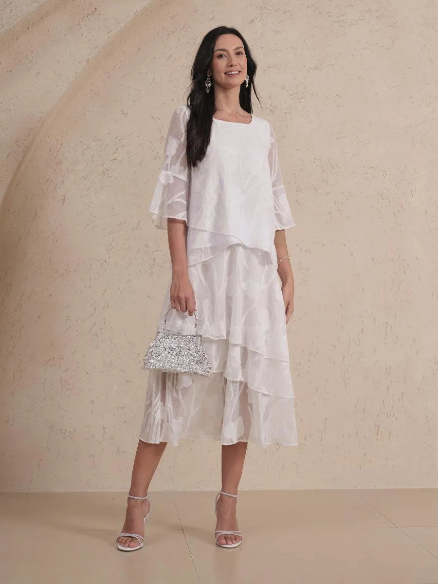 Elegante chiffon blouse met asymmetrische zoom