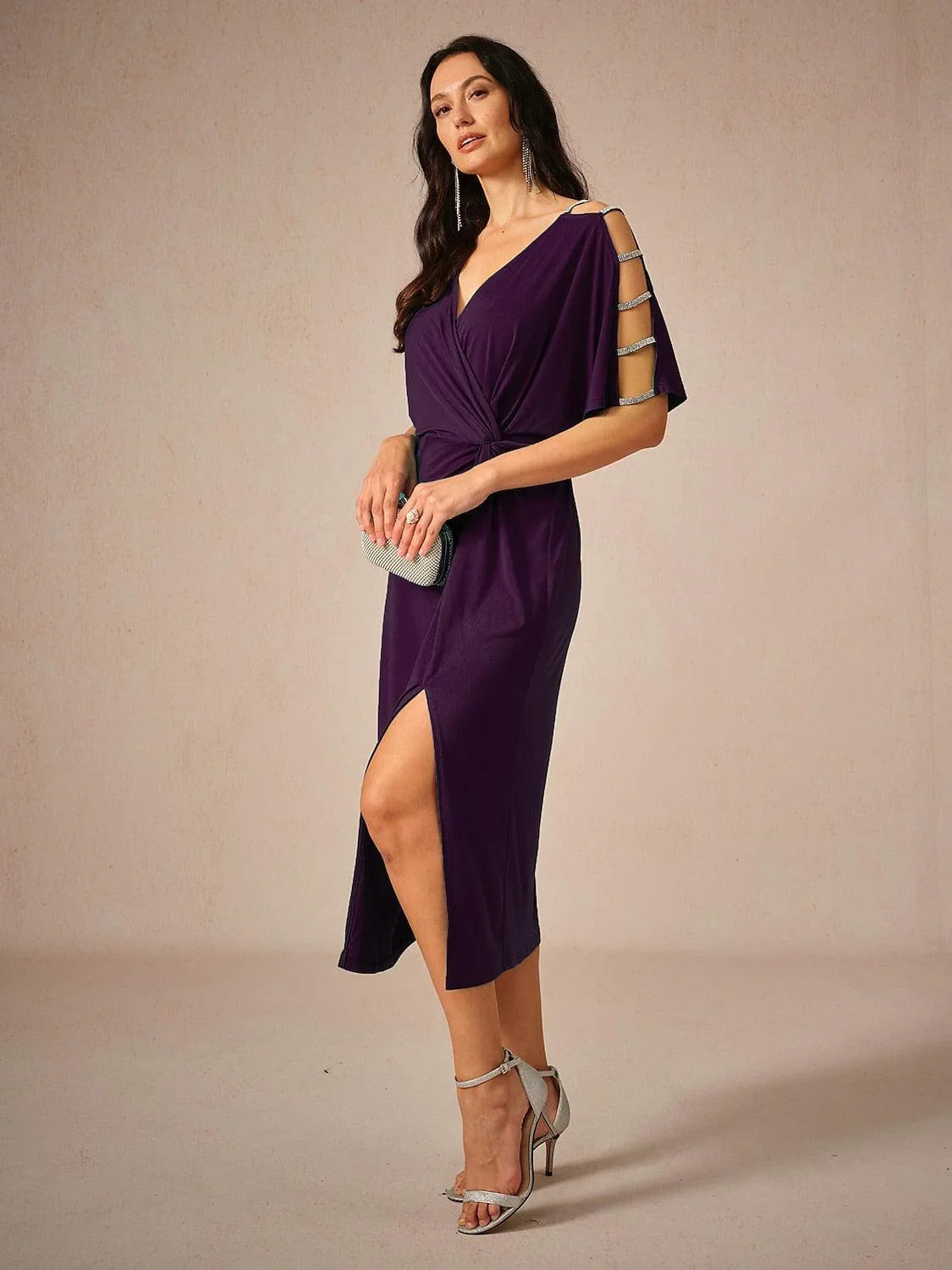 Cutout-Twisted-Eggplant-Knit-Dress-Eggplant-S11923180