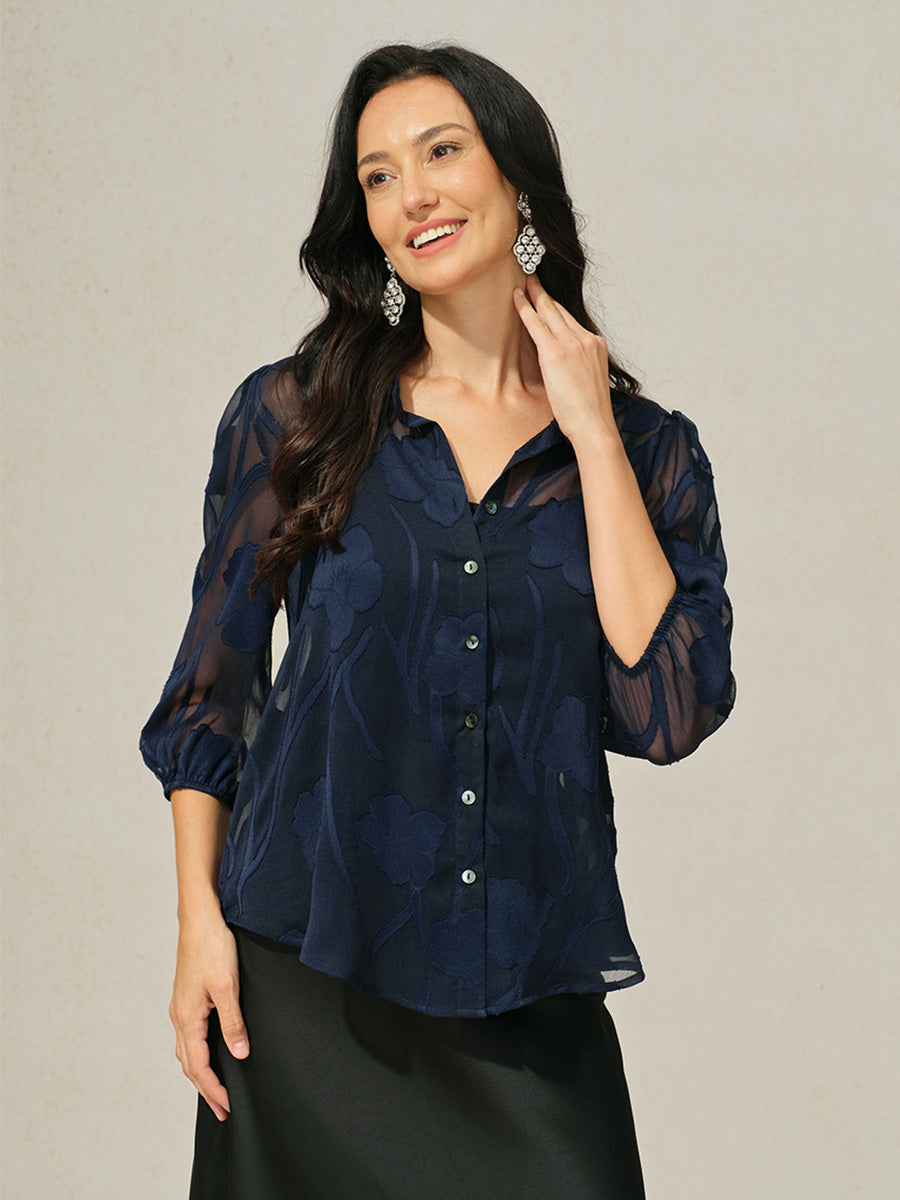 Floral Chiffon Shirt Set