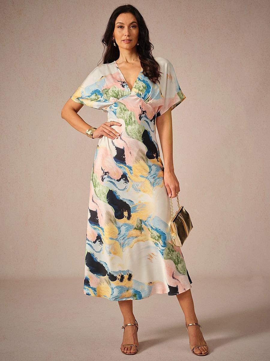 Satin Tie Dye Maxi Dress-S12595114