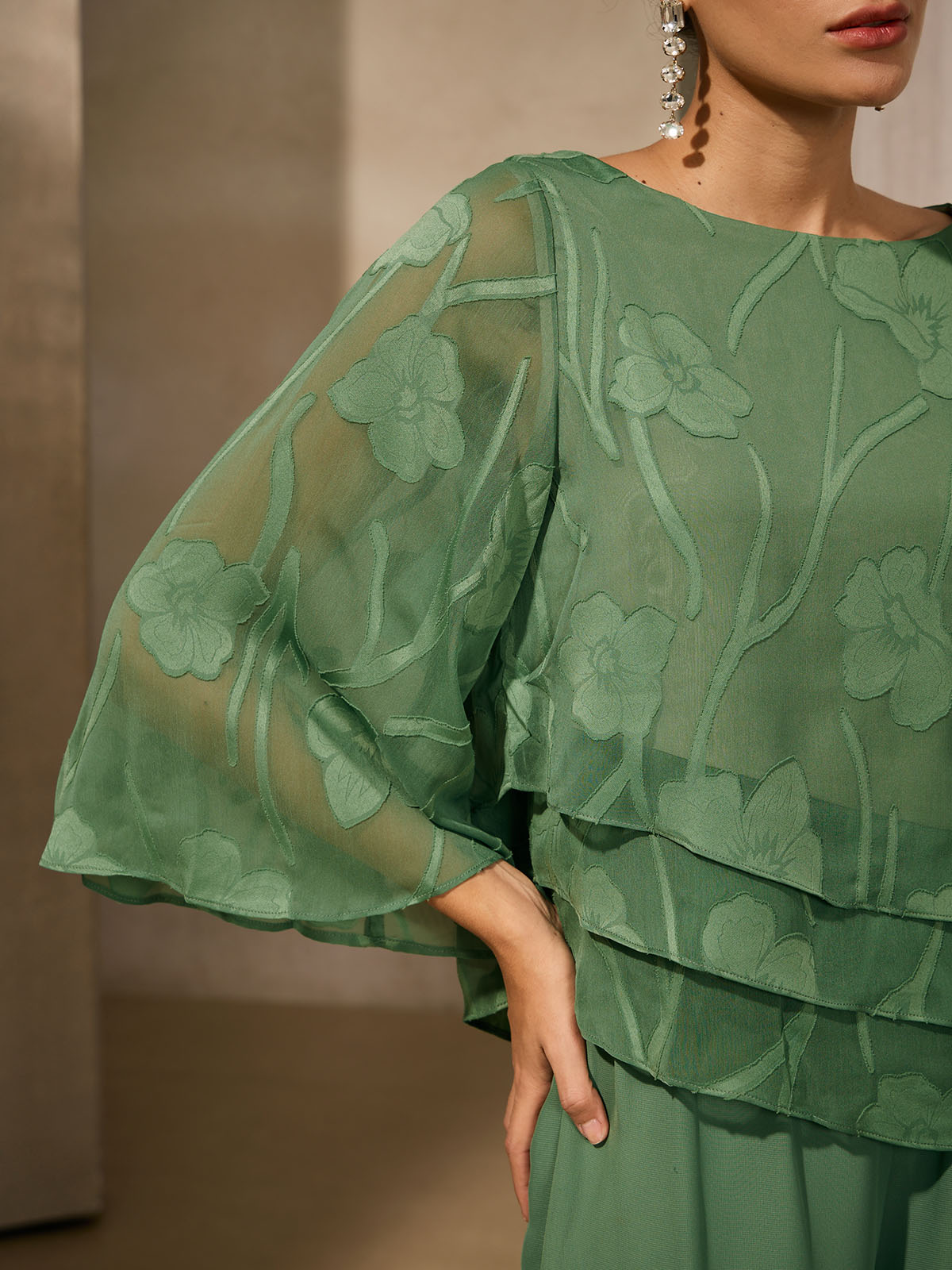 Chiffon Bloemenlaagjes Blouse