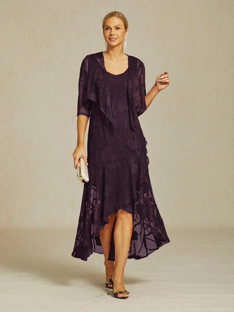 Floral Sheer Chiffon 3/4 Sleeve Shrug