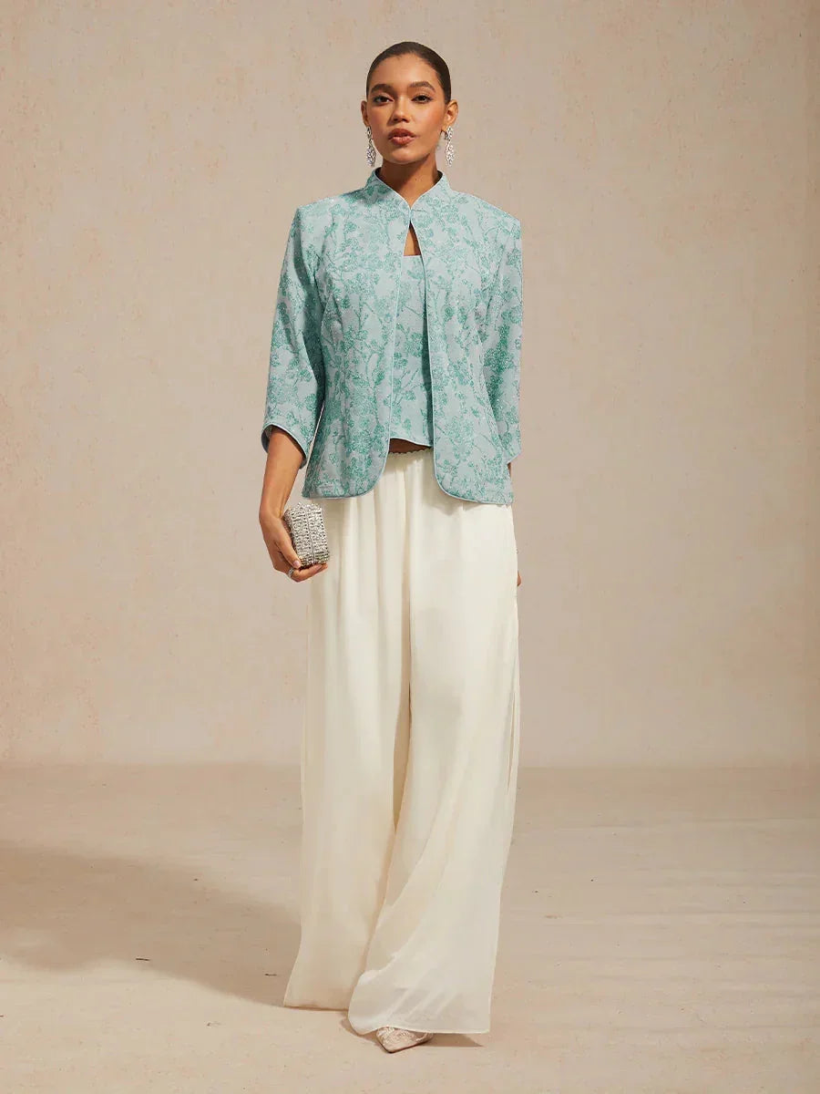 Rhinestone Jacquard Twinset