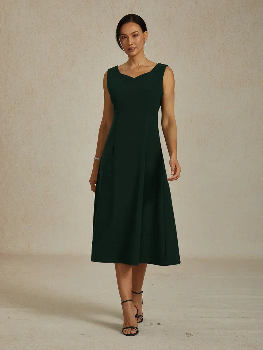 Robe fourreau mi-longue sans manches