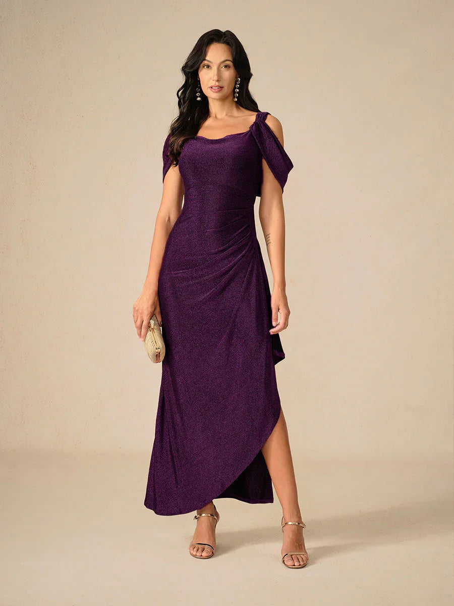 Cold Shoulder Glitter Mesh Kjole
