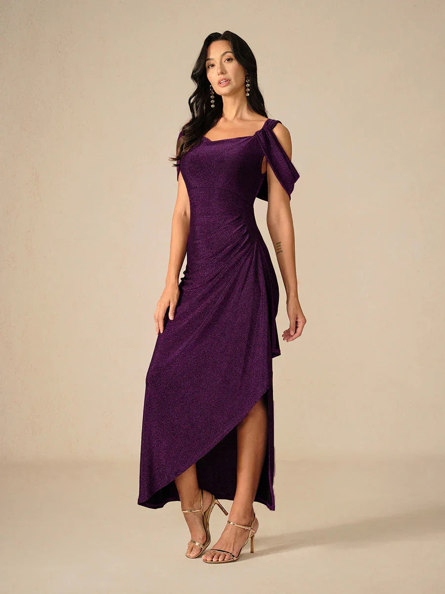 Cold Shoulder Glitter Mesh Kjole