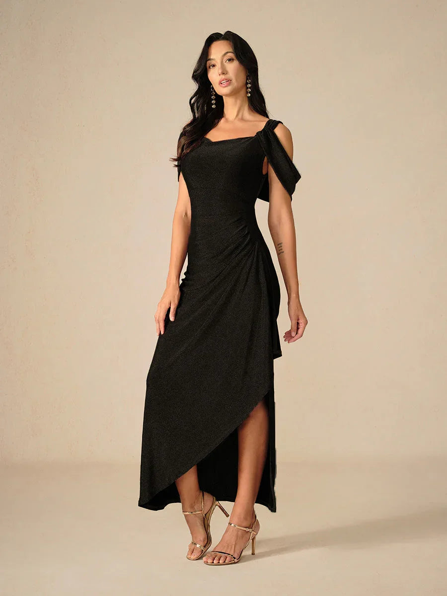 Cold Shoulder Glitter Mesh Kjole