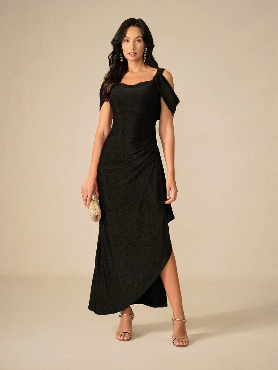 Cold Shoulder Glitter Mesh Kjole
