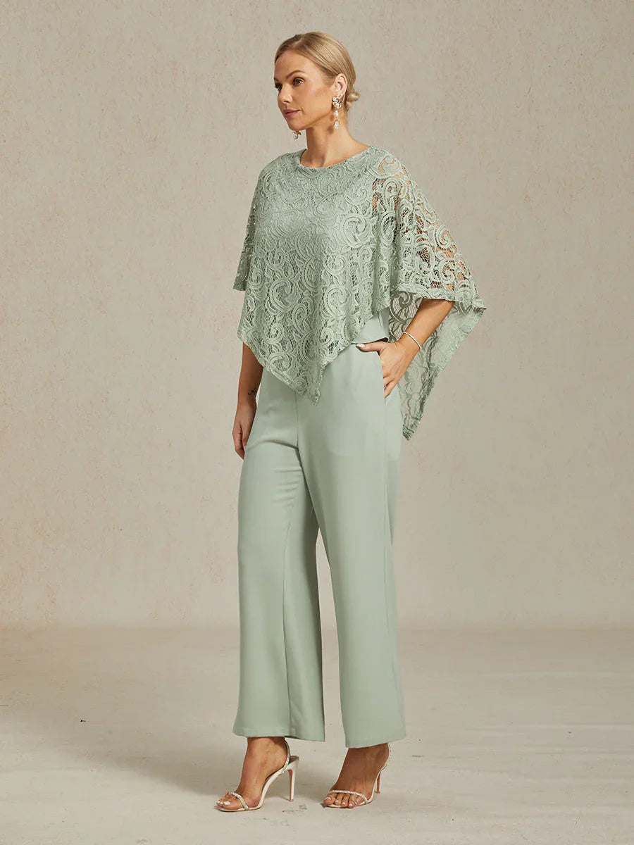 Top elegante de encaje con mangas murciélago