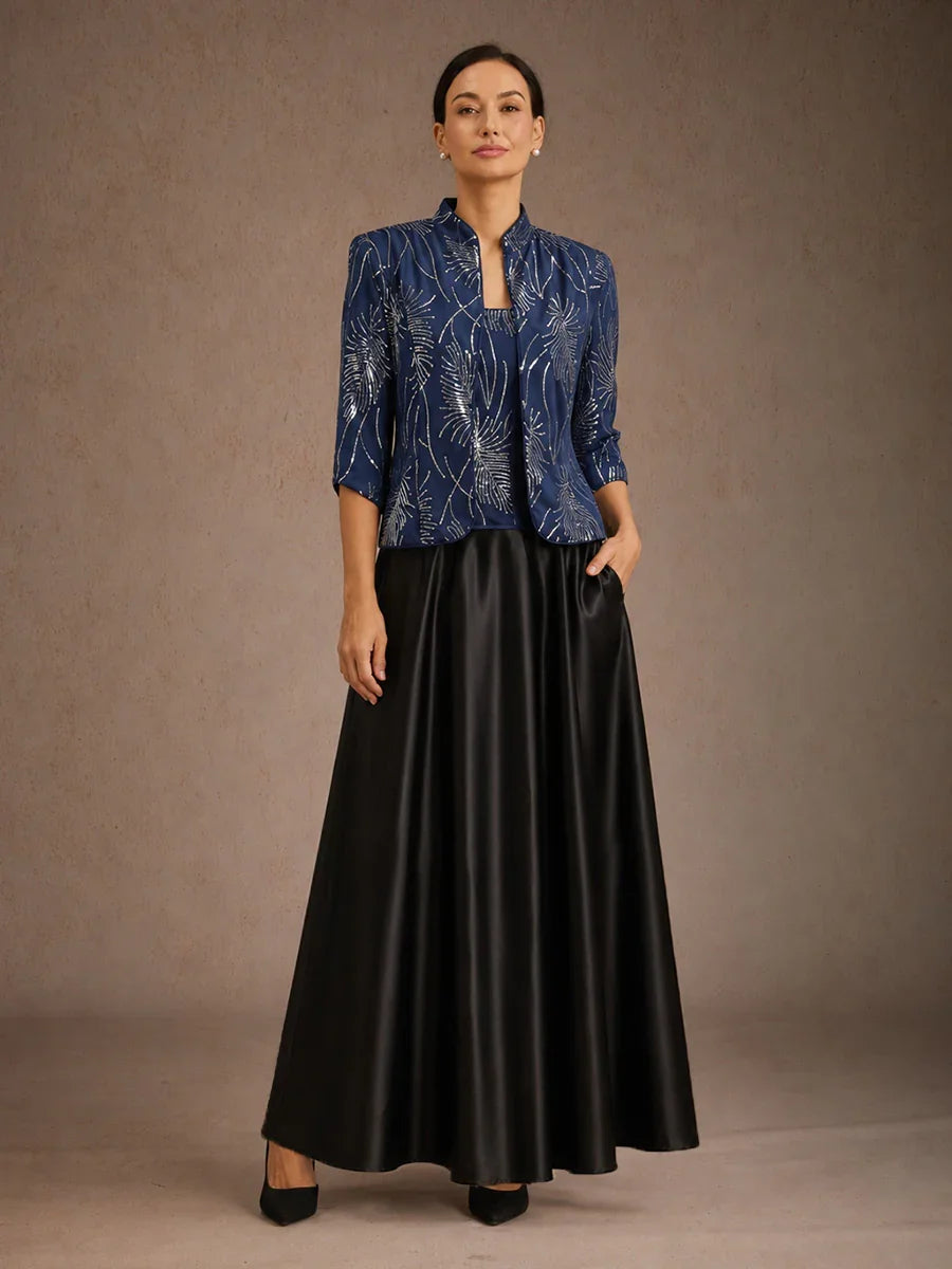 Mandarin Collar Sequin Twinset