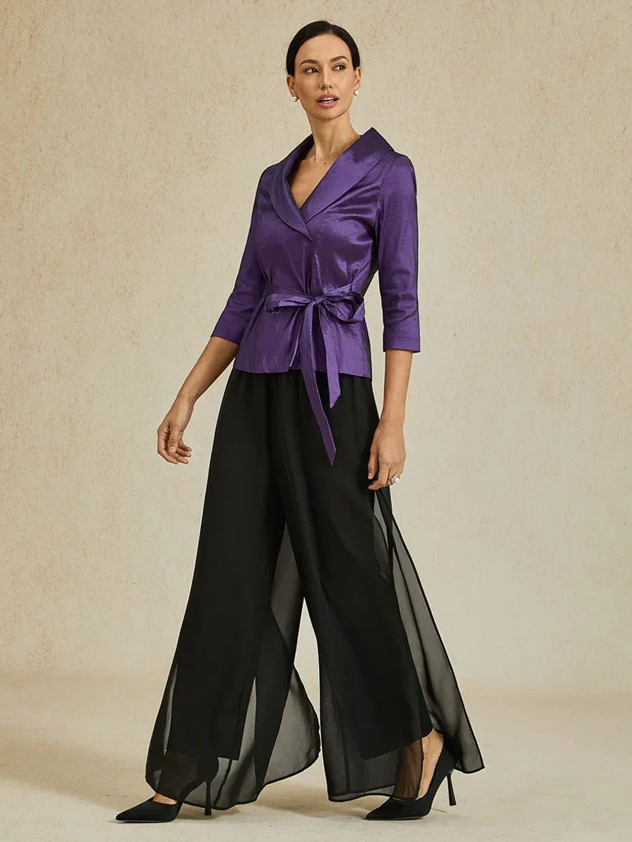 Custom Length Straight Leg Chiffon Pants