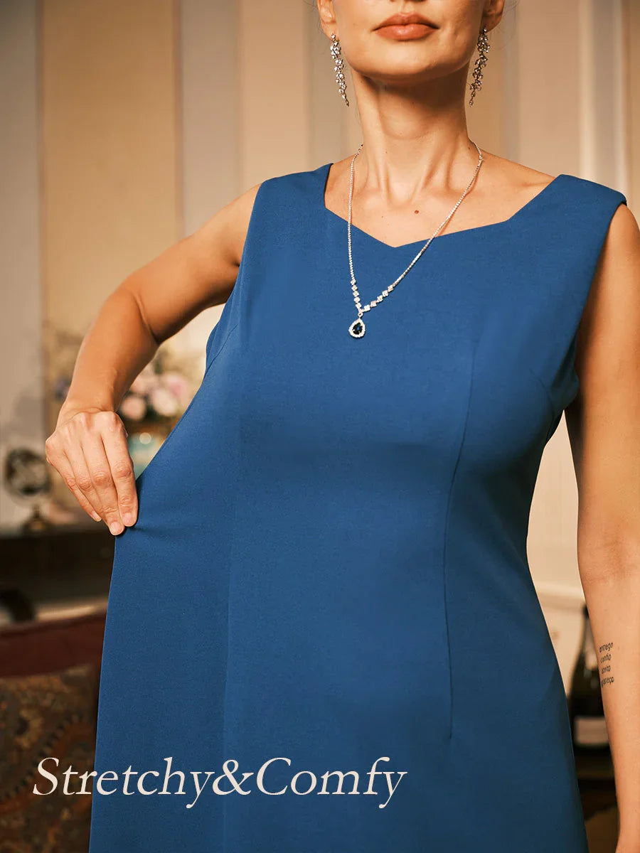 Robe trapèze avec veste en dentelle brodée