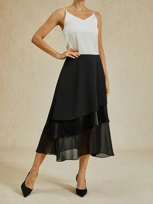 Layered Chiffon A-Line Skirt