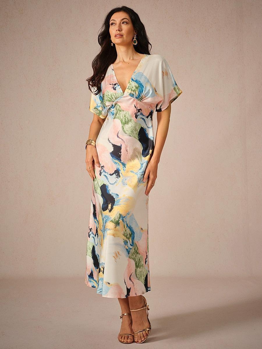 Satin Tie Dye Maxi Dress-S12595114