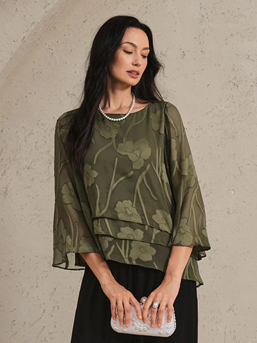 Chiffonbluse mit Blumenmuster