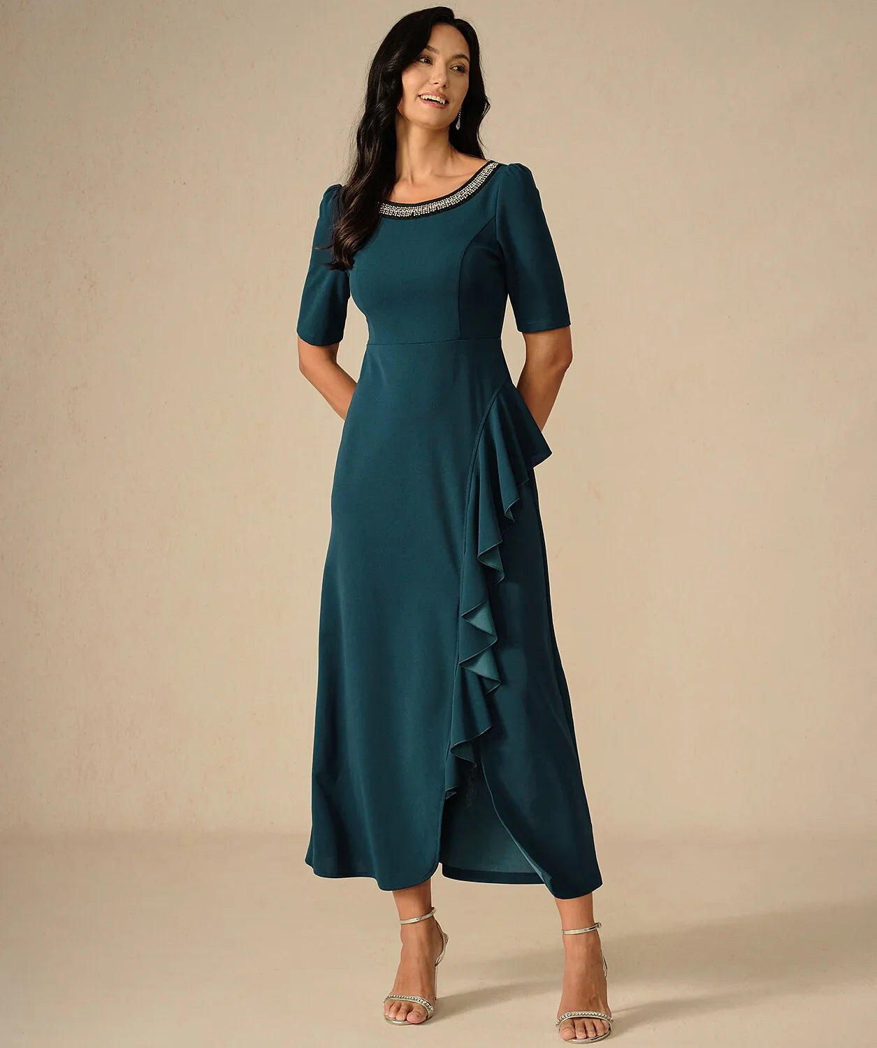 Elegant Ruffle Maxi Dress