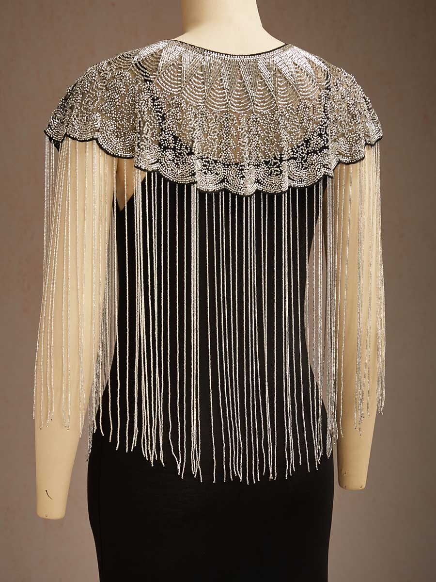Vintage Beaded Tassel Shawl