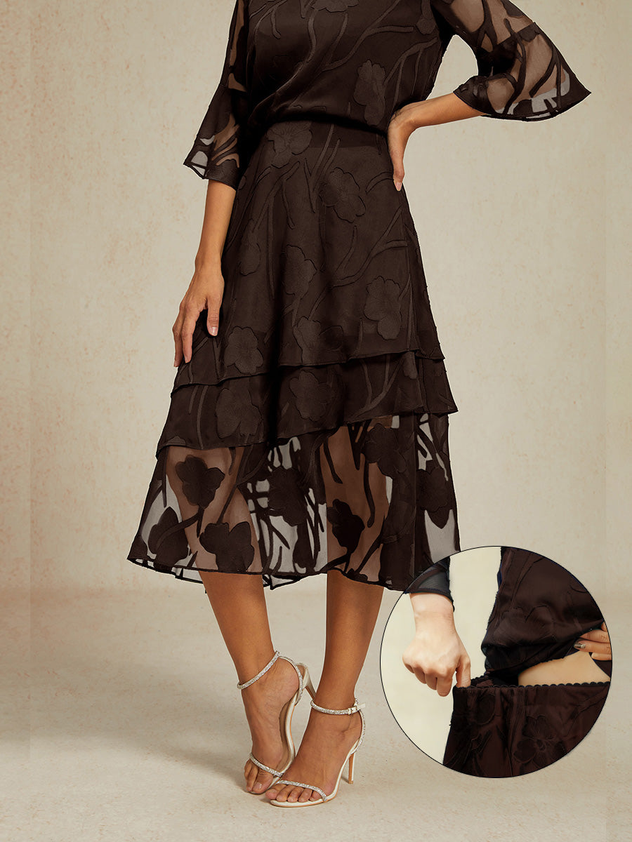 Jupe midi en mousseline fleurie