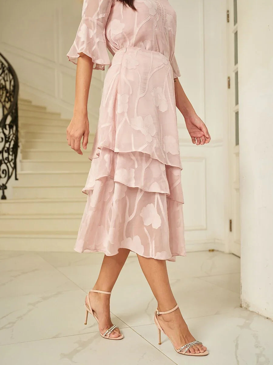 Floral Chiffon Midi Skirt